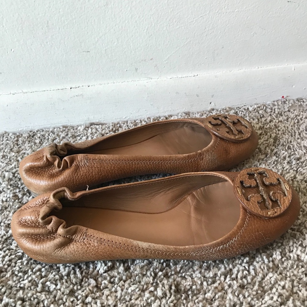 Tory Burch Reva brown leather ballet flats 8.5 - Picture 4 of 8